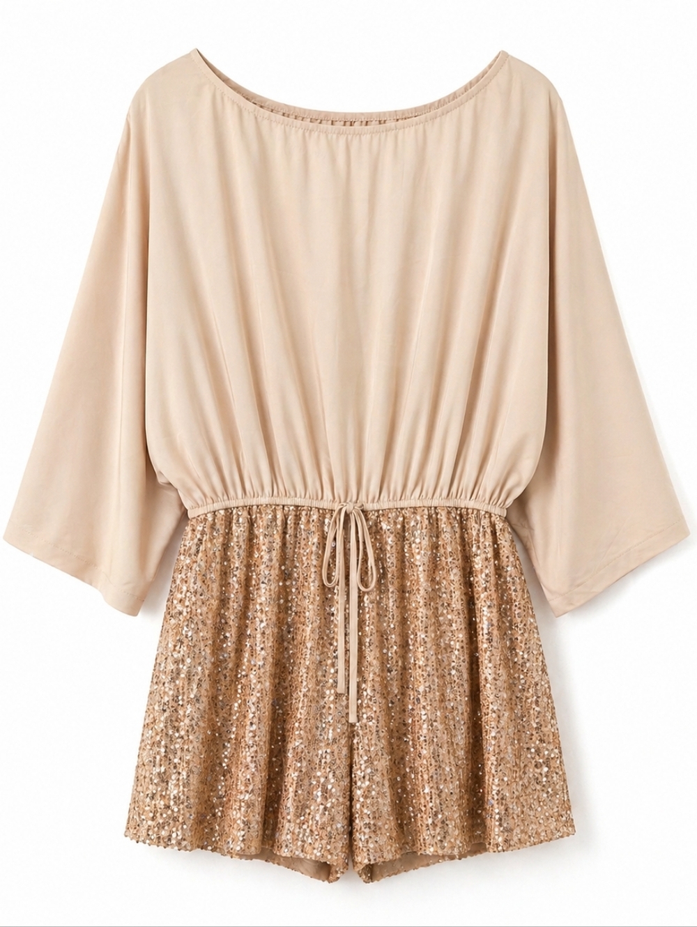 Beige/gold Sequin Romper